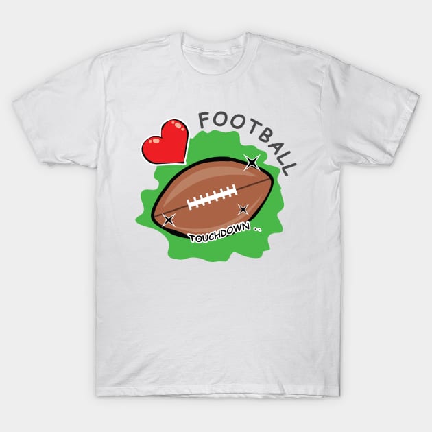 I Love American Football T-Shirt by DesignWood-Sport